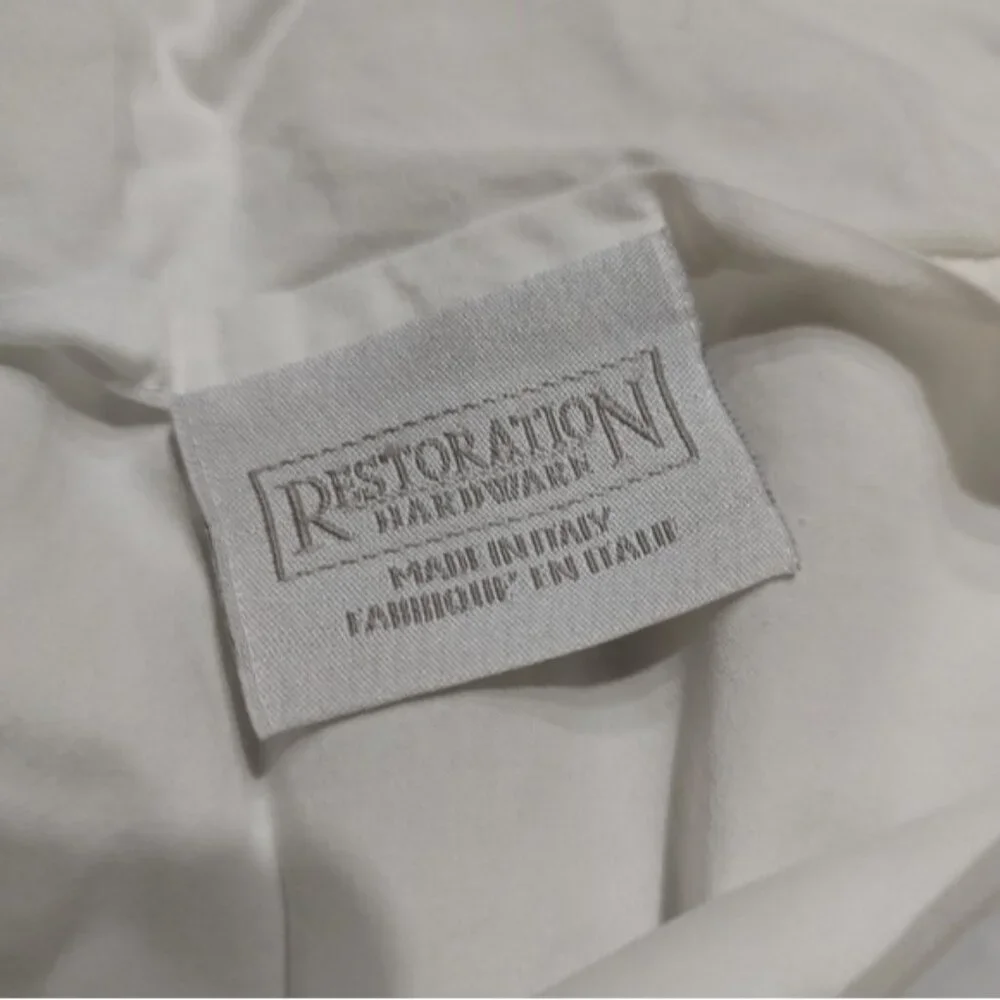 Restoration Hardware Yellow White 100% Cotton Standard Pillowcases Shams 2pcs